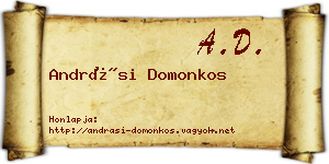 Andrási Domonkos névjegykártya