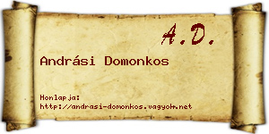 Andrási Domonkos névjegykártya